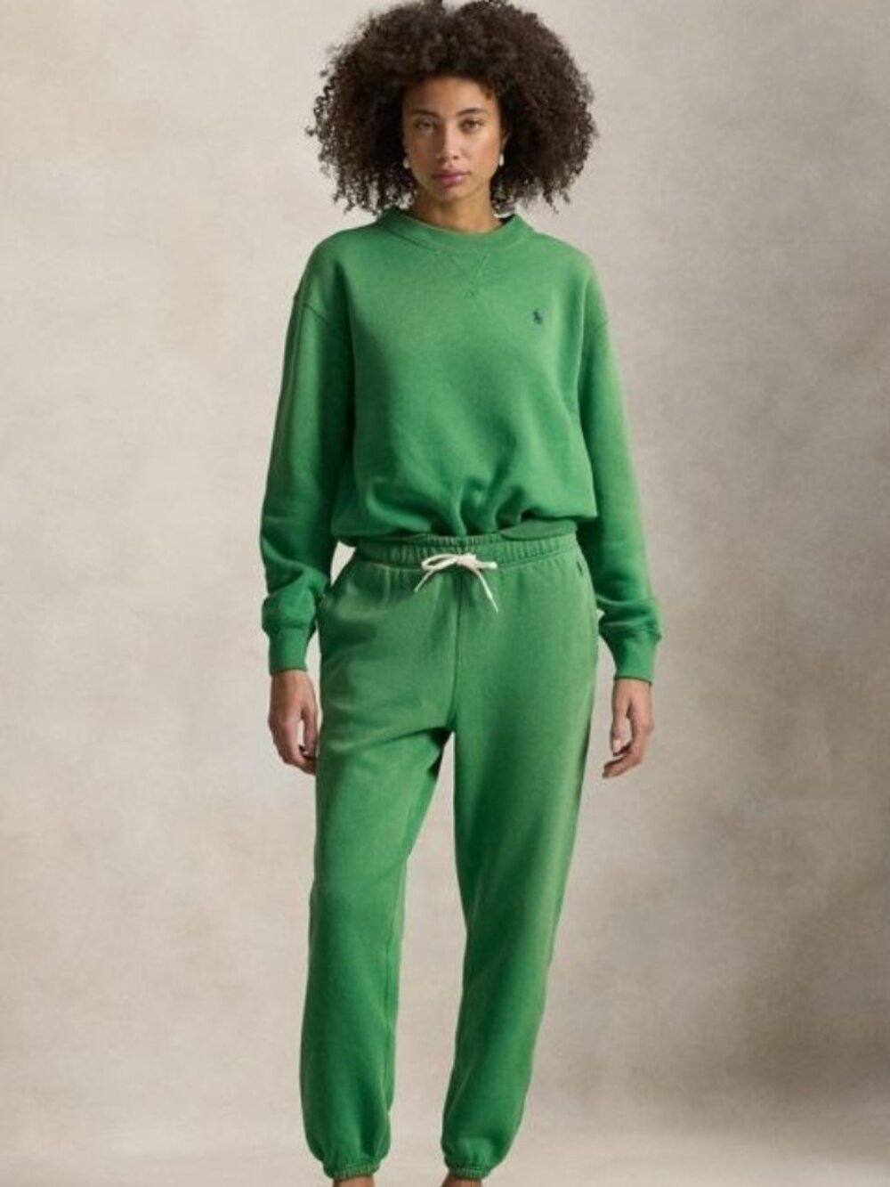 $148 Polo Ralph Lauren Women's Lightweight Fleece Sweatshirt Bright Clover Sz M